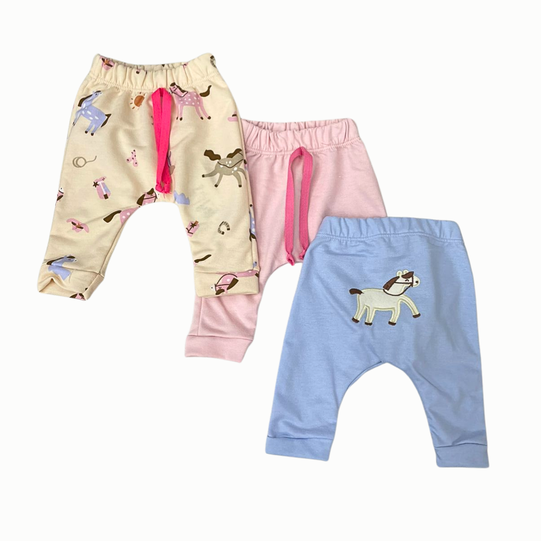 set x3 piezas bebé niña caballito