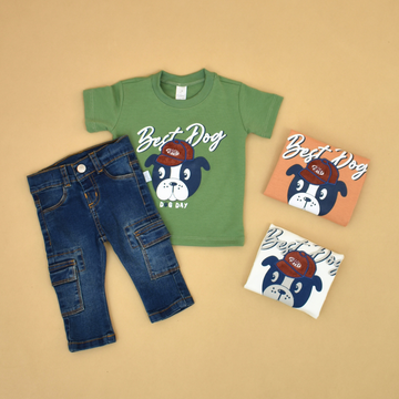 Conjunto Bebé Niño en Denim Tipo Cargo