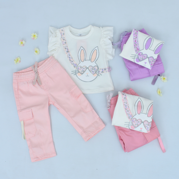 Conjunto con Pantalón Cargo y Blusa Conejita