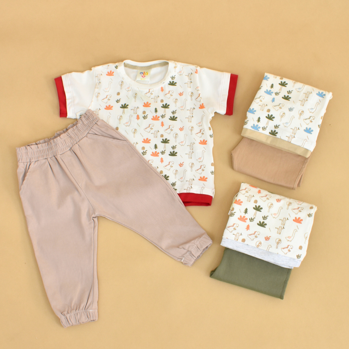 Conjunto de Camisa Estampada y Jogger en Drill