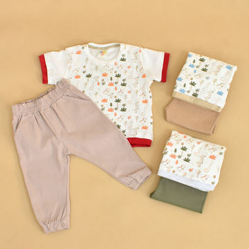 Conjunto de Camisa Estampada y Jogger en Drill