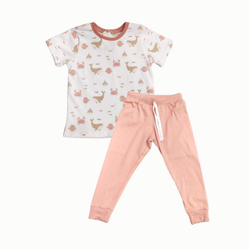 Pijama Estampada de Ballenas y Cangrejos para Niño