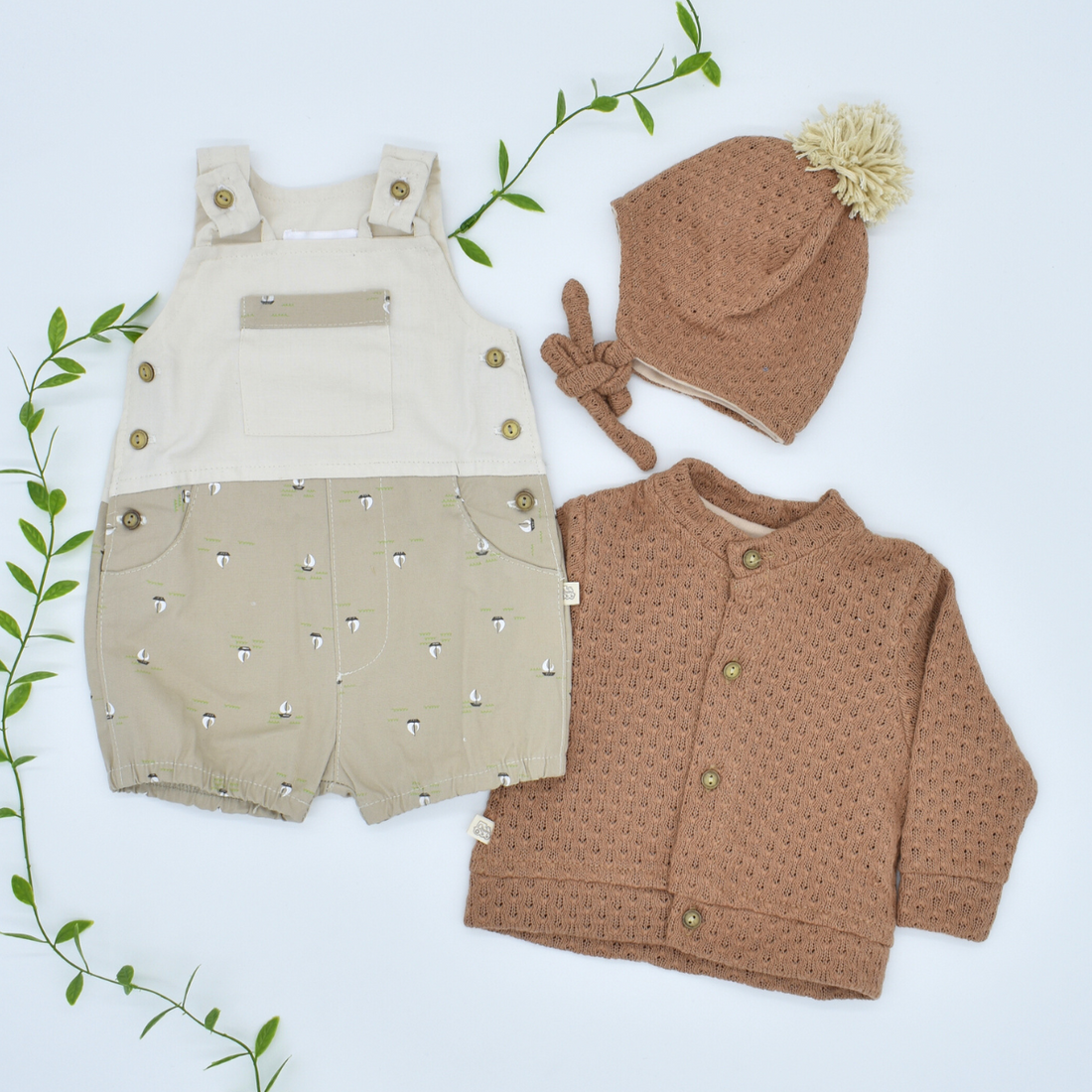 Overol para Bebé con Saco y Gorrito