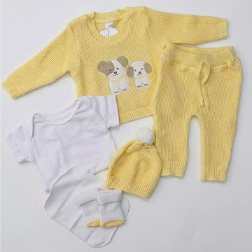 Set de Primer Dia con Bordado de Perrito x6 Piezas